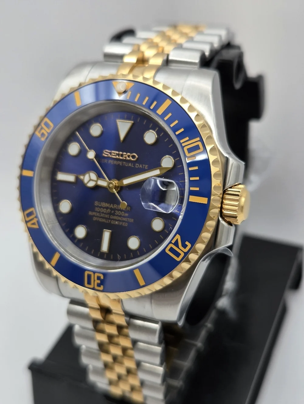 New 40mm Custom SeikoMod Automatic Dive Watch Bluesy